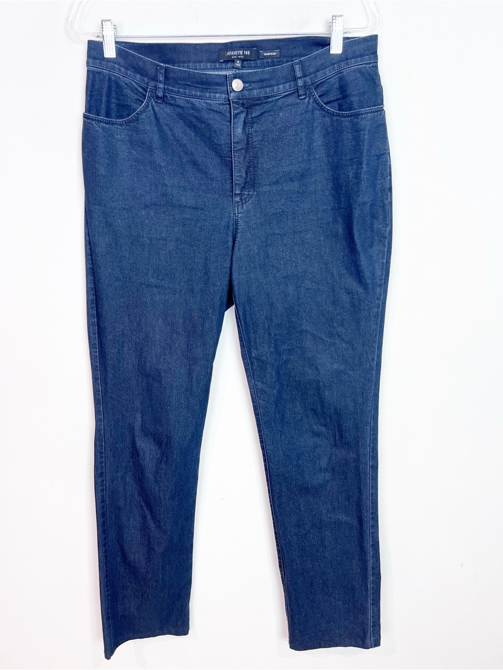 LAFAYETTE 148 DARK WASH THOMPSON STRAIGHT LEG JEANS SZ 12